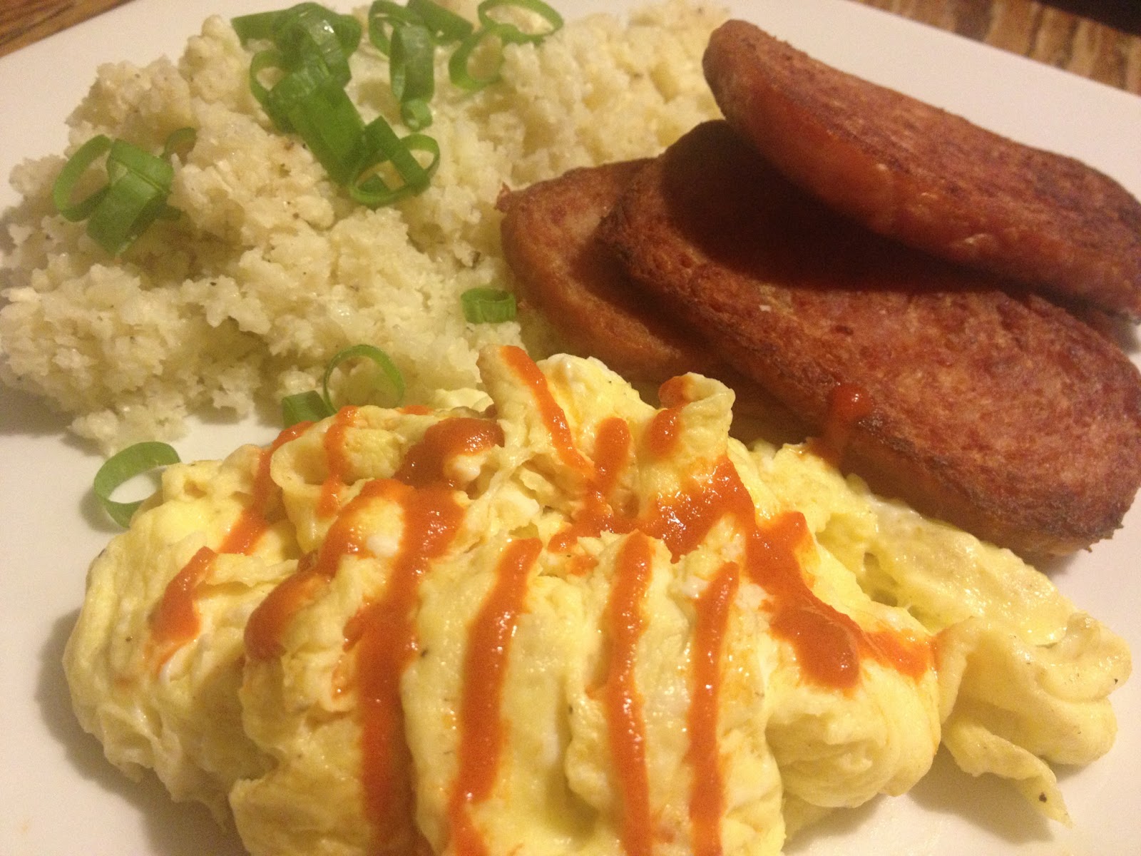The Busy Broad Low Carb Spam, Eggs, and "Rice"