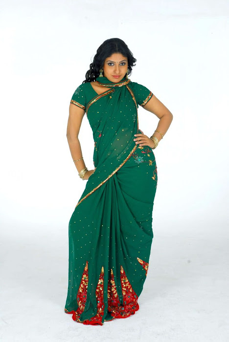 monica in green saree shoot glamour  images