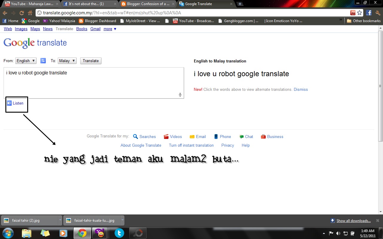 Pervert in malay google translate