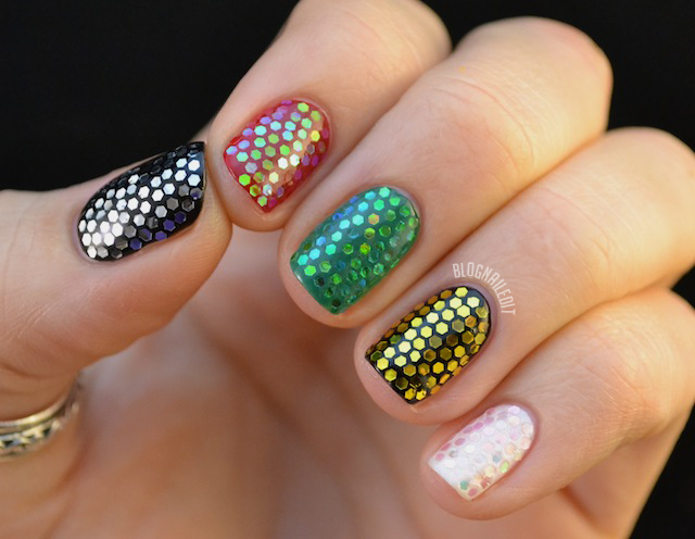 2. How to Create Hexagon Glitter Nails - wide 4