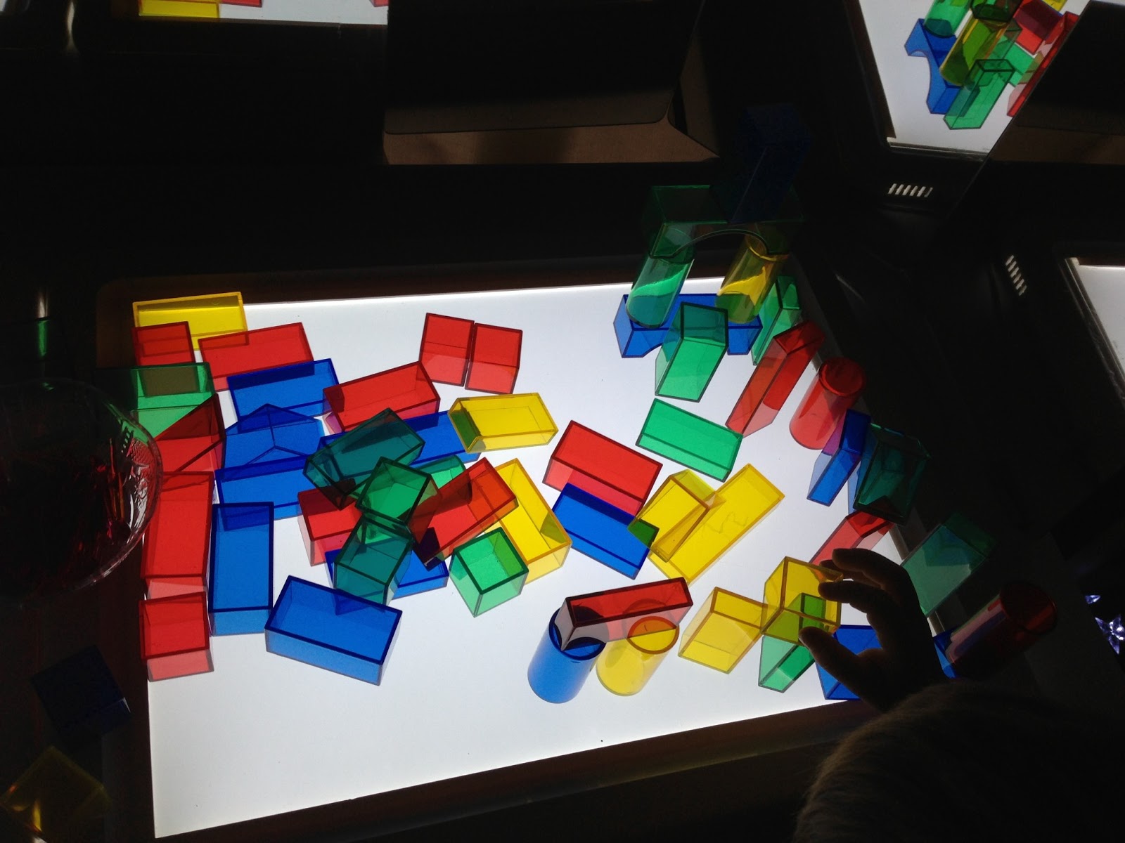 Artsy Play & light table blocks Homeschool and Light Tables