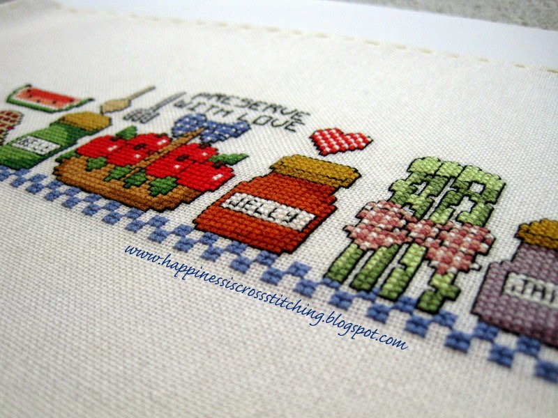 Happiness is Cross Stitching Preserve With Love Finished