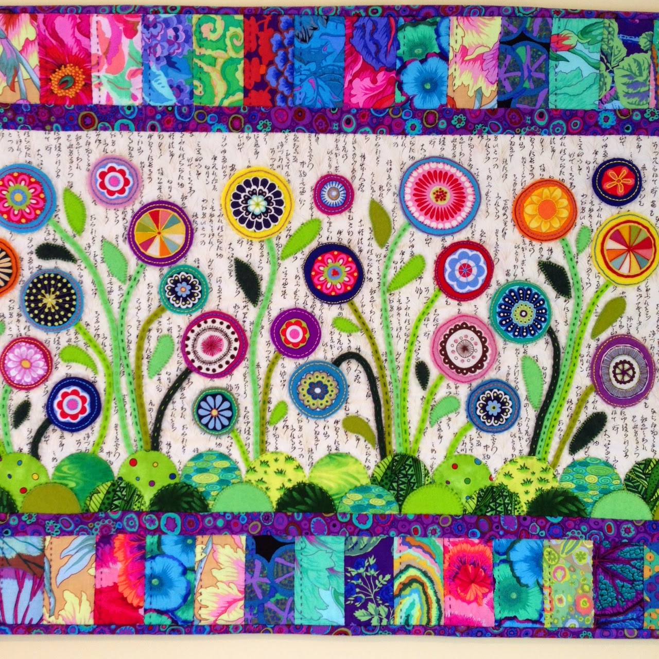 Wendy's Quilts and More Bloggers' Quilt Festival Flower Garden wool