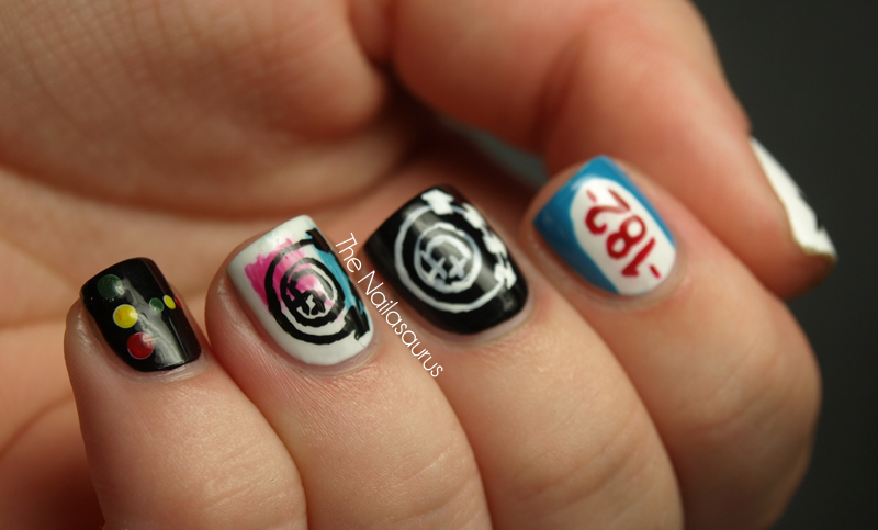 Blink 182 Nail Art What S My Age Again The Nailasaurus Uk Blink 182 Freehand Nail Art