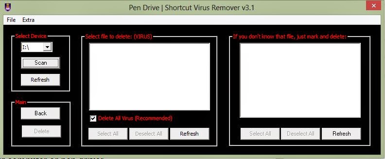 select shortcut virus on pendrive