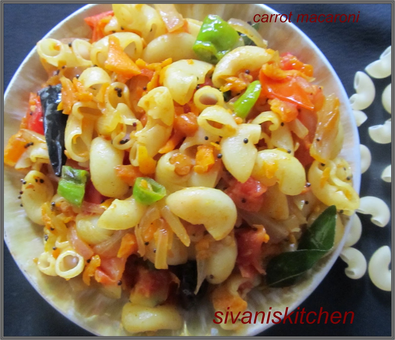 Sivani's Kitchen Macaroni Carrot Delight