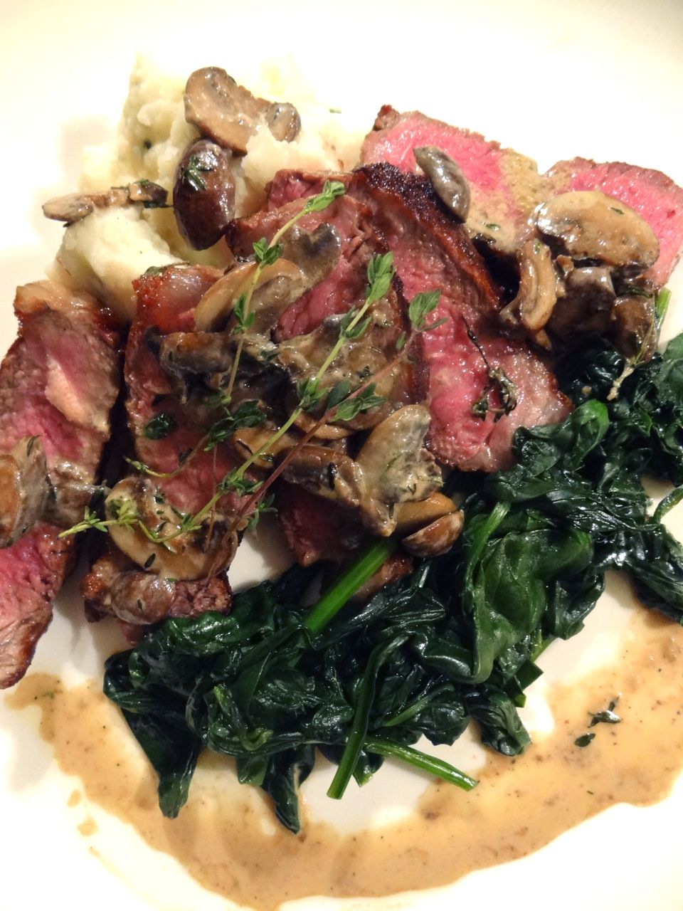 Scrumpdillyicious Grilled Steak with Mushroom Marsala Cream Sauce