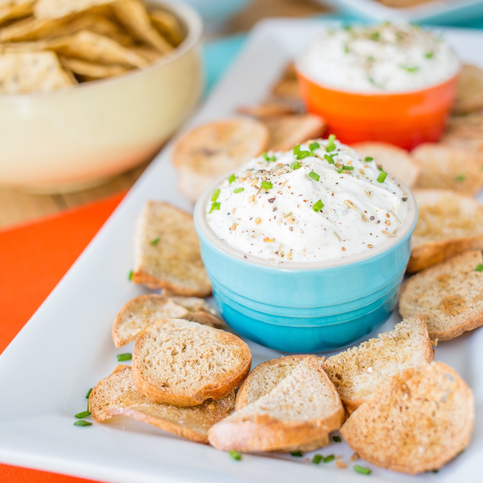 E is for Everything Bagel Dip with Homemade Bagel Chips e is for eat