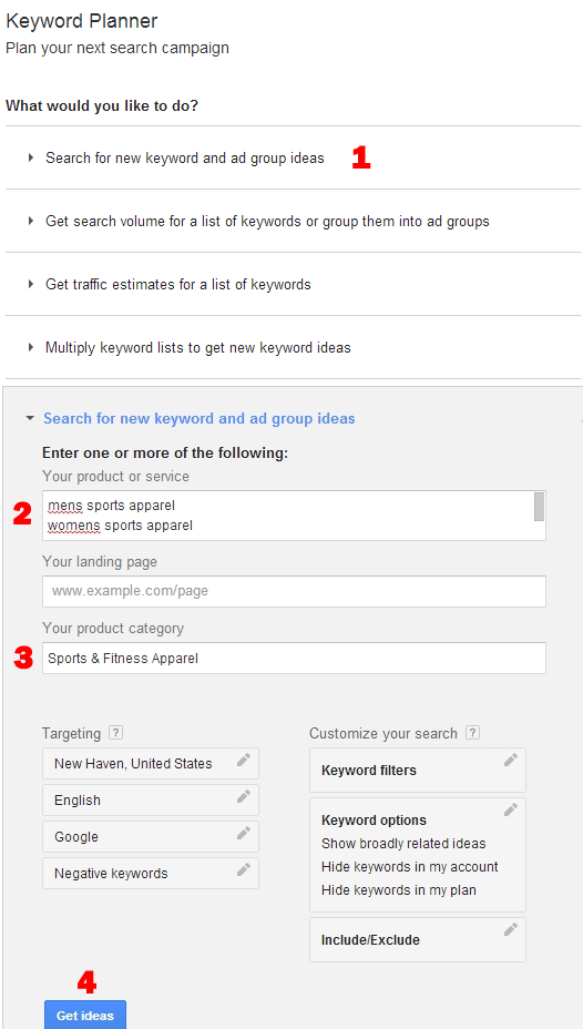 A look at the Google Keyword Tool.