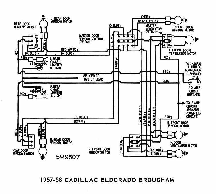 Cadillac Eldorado Brougham 1957-1958 Windows Wiring Diagram | All about