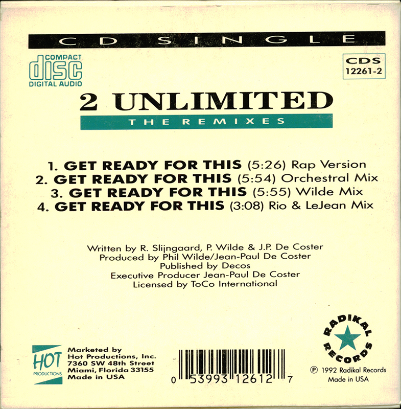 2 Unlimited Get Ready For This Orchestral Mix Pop Til You Puke 2 Unlimited Get Ready For This The Remixes Cd Single 1992