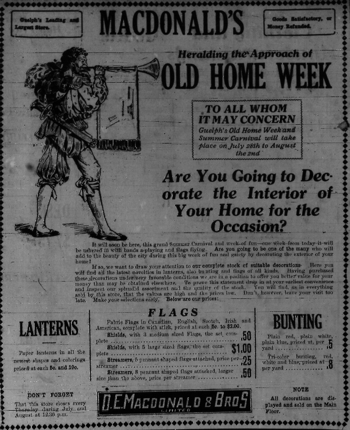 Guelph in postcards Old Home Week, 1913 the preparations