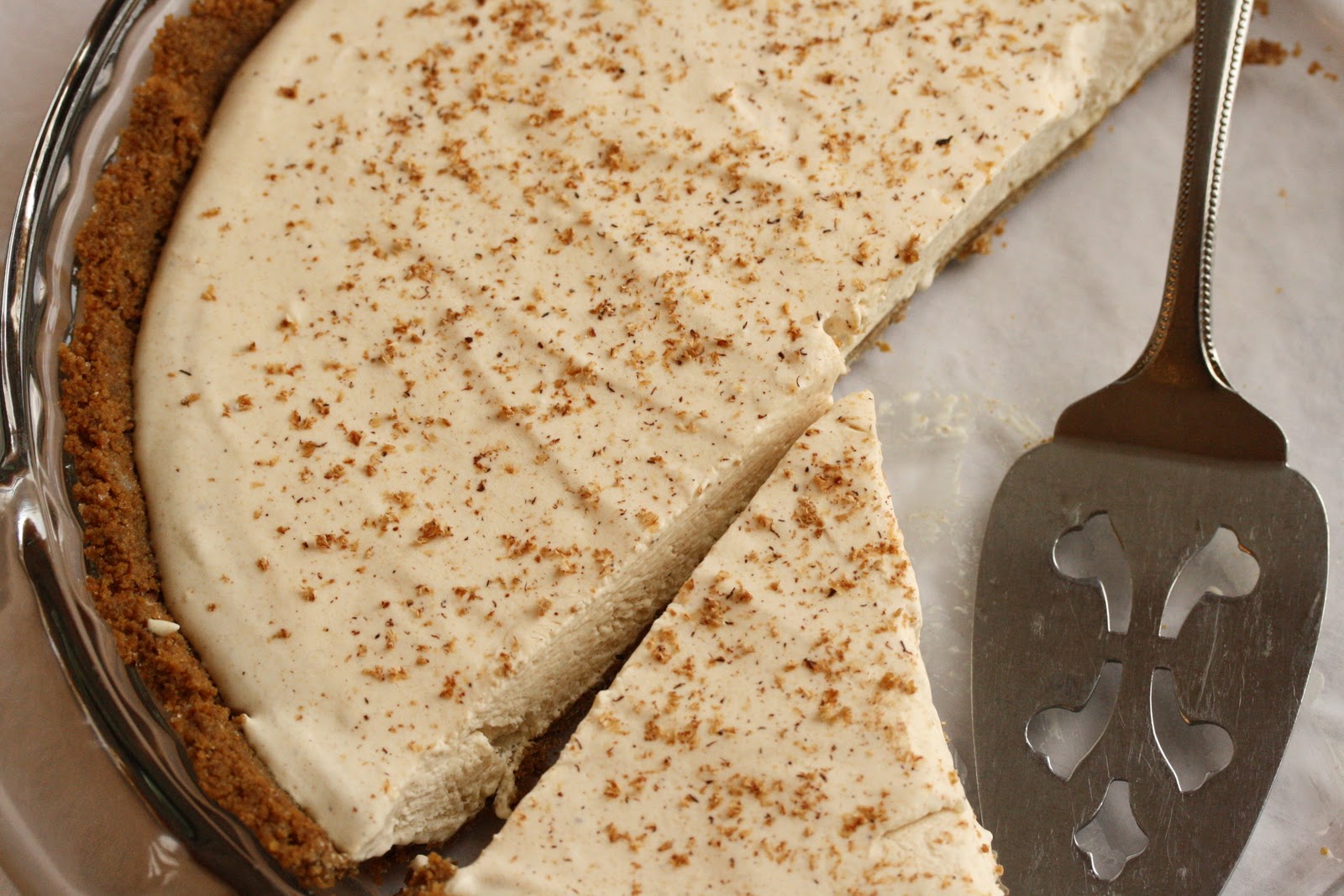Egg Nog Pie with a Ginger Snap Crust Saving Room for Dessert