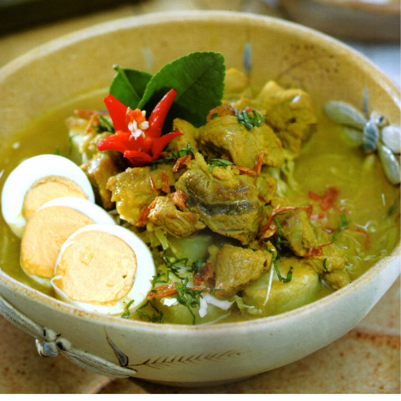soto daging with potatoes