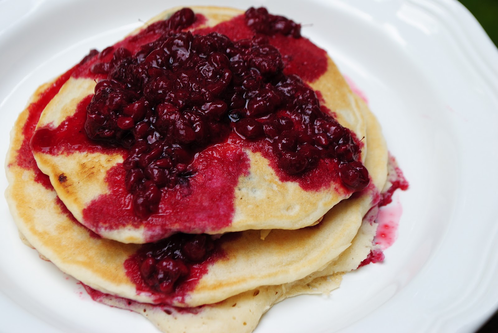 Medieval Pancakes Pancakes with Almond Milk and Rose Water Boysenberry Compote The Enchanted