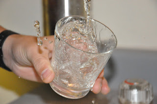 the pouring water
