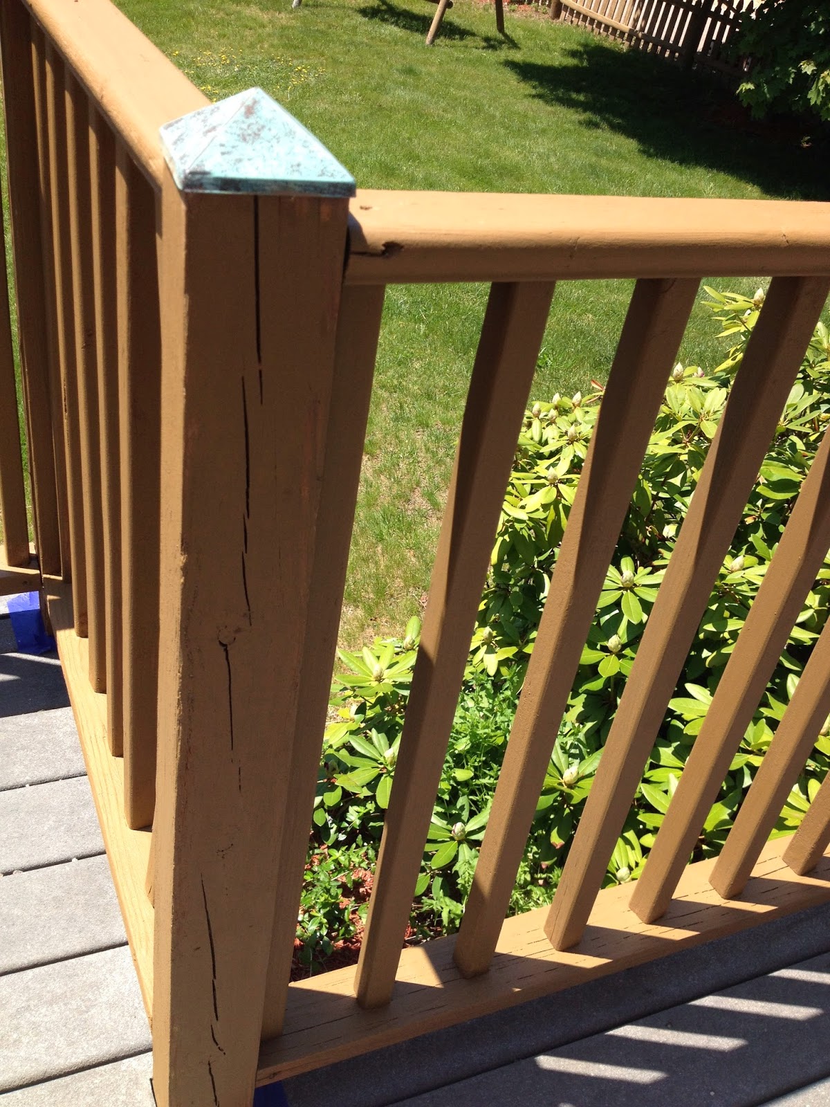 Balancing On My Toes DIY Staining The Deck Railings
