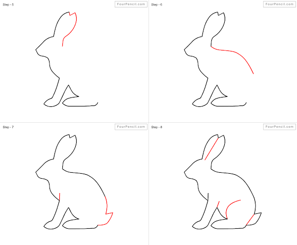 How to draw Rabbit easy steps - slide 4