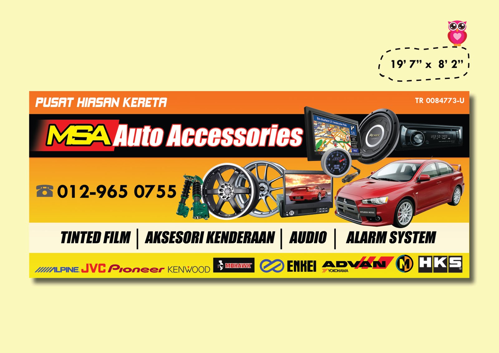 Belog Design Cik PutPut banner untuk signboard MSA Auto Accessories