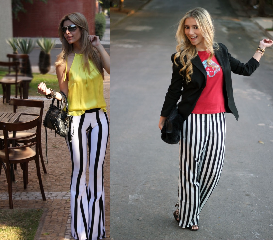 clarissa Gomes Looks com Calça Listrada