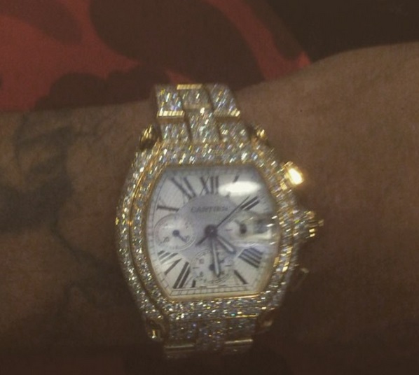 Nigerian Magazine VIDEO Chris Brown Acquires New Diamond Cartier Wrist Watch