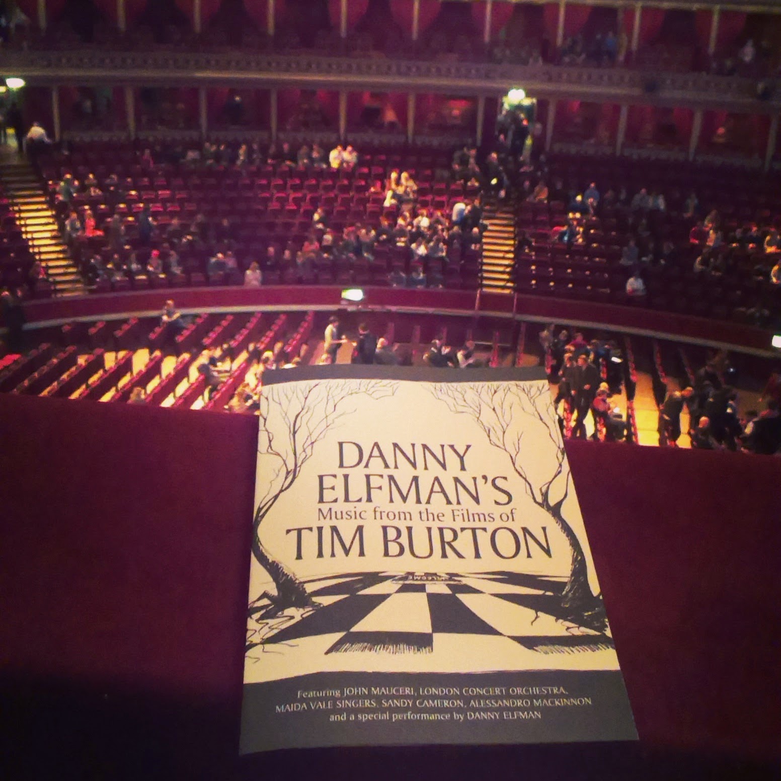Royal Albert Hall programme and view from box 74