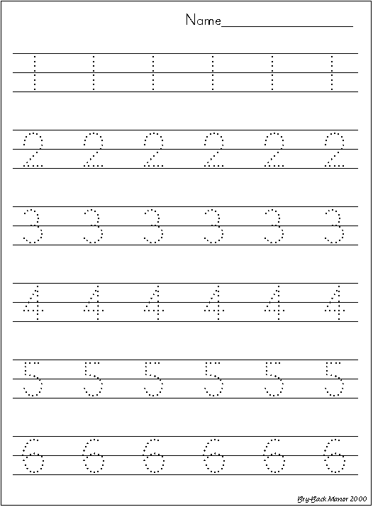 Number Handwriting Worksheets