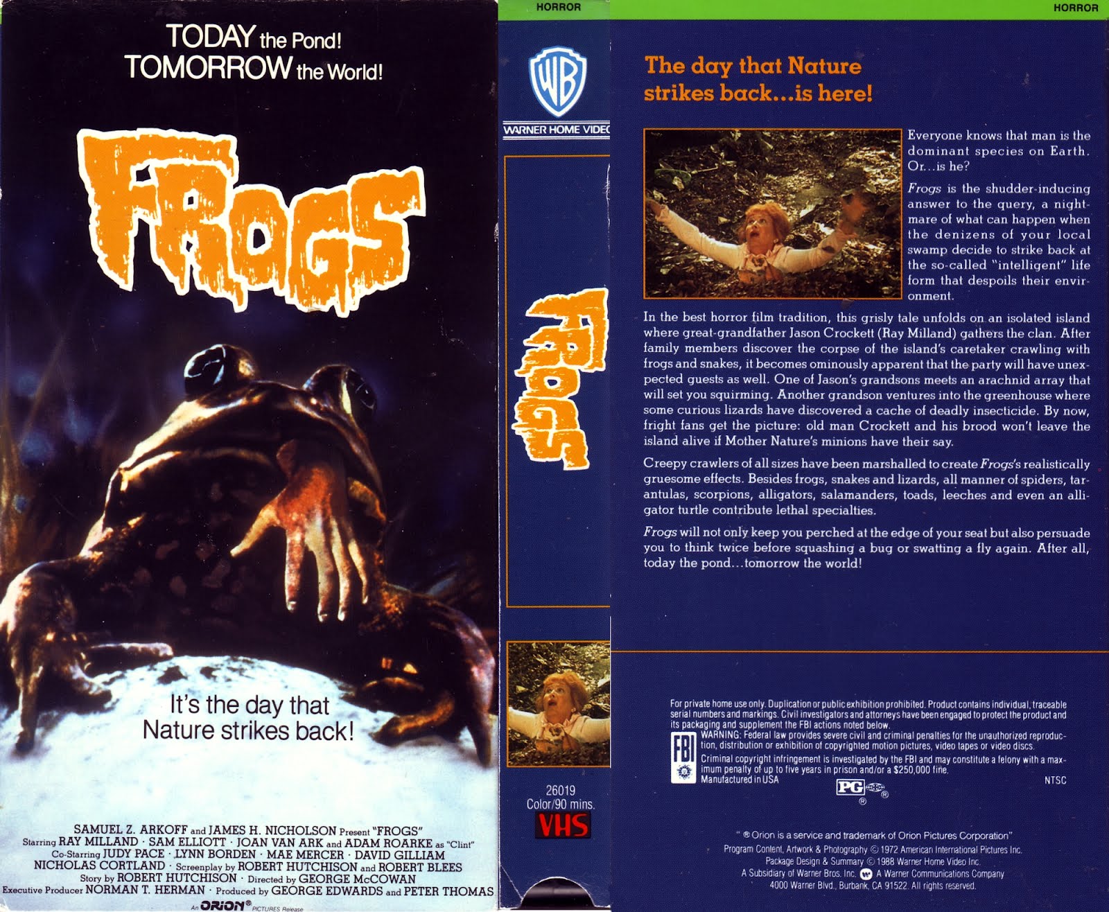 VHS Cover Scans: Frogs (1972)