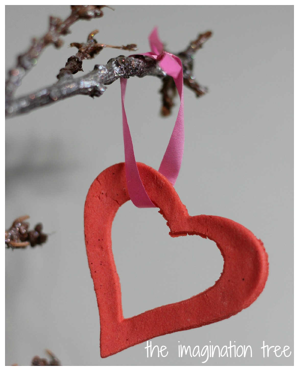 Red and White Clay Heart Ornaments The Imagination Tree