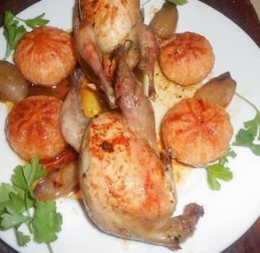 Codornices Con Mandarinas Caramelizadas
