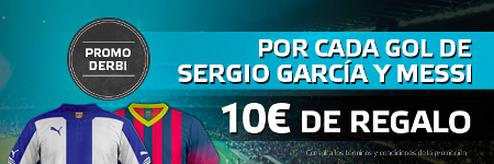 suertia bono 50 euros si Messi o Sergio Garcia marcan derbi Espanyol vs Barcelona liga 25 marzo suertia bono 50 euros si Messi o Sergio Garcia marcan derbi Espanyol vs Barcelona liga 25 marzo