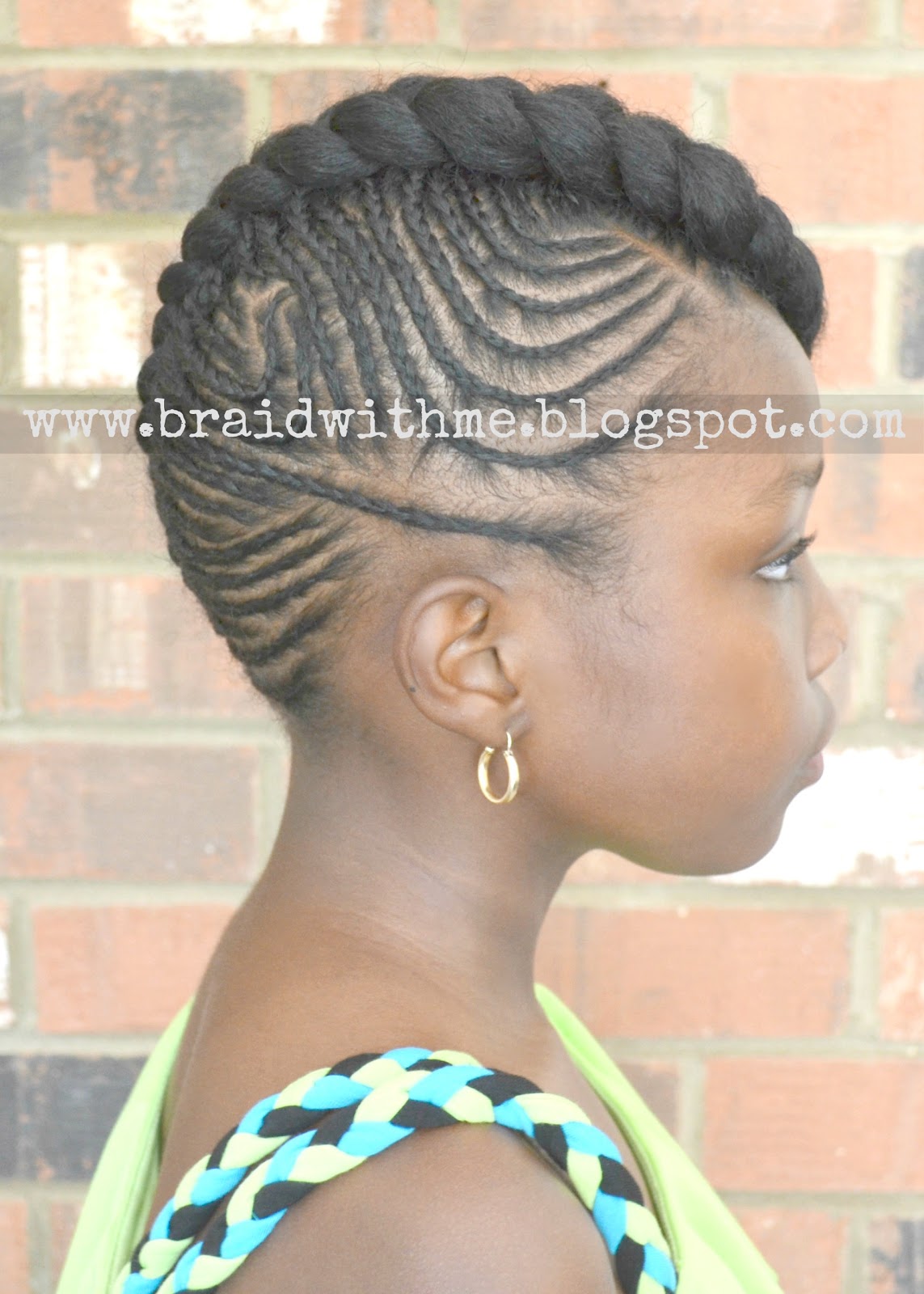 Intricate Cornrow Updo on Natural Hair title=