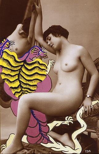 mulheres nuas vintage porn seres surreais sexo de Georges Hugnet - The Love Life of the Spumifers
