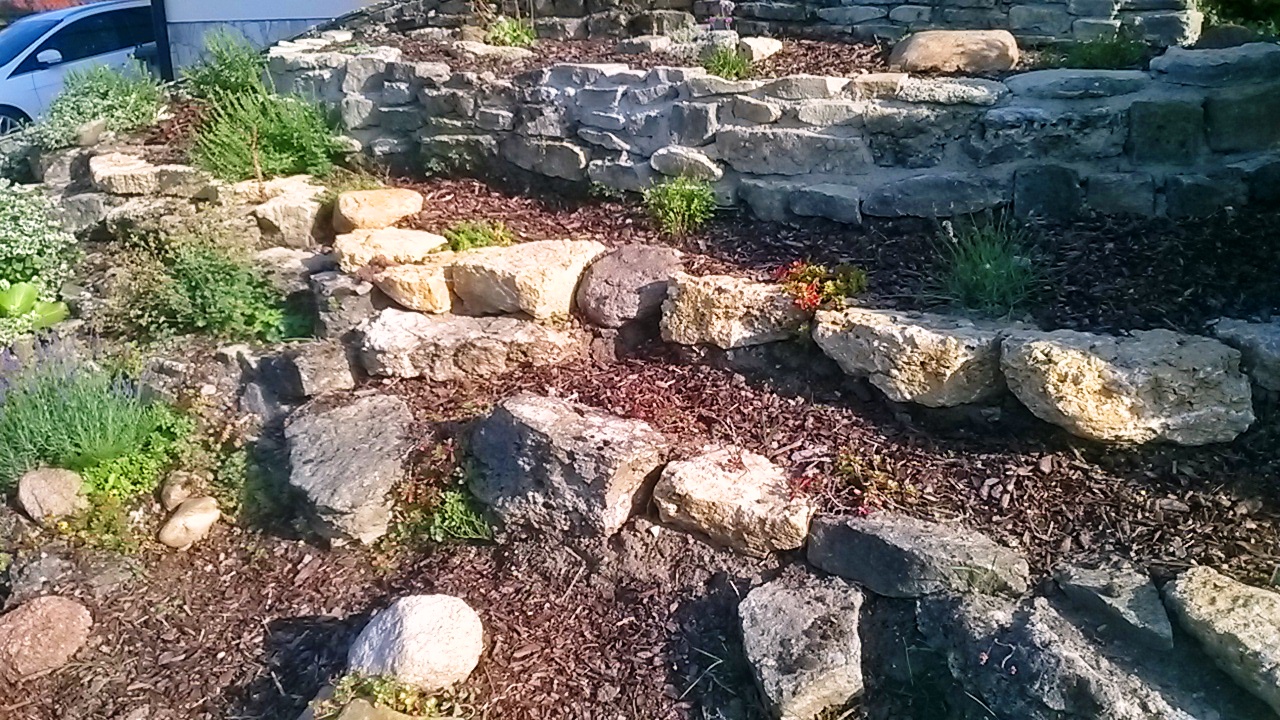 Garten Anders Geschichtete Natursteinmauer Ohne Einsturzgefahr