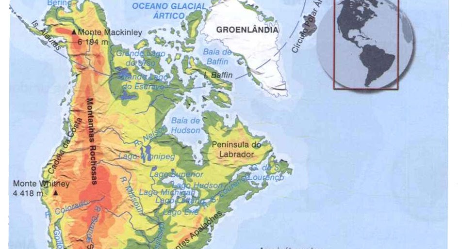 Geografia 2 Ano 2013 Mapa Fisico De America