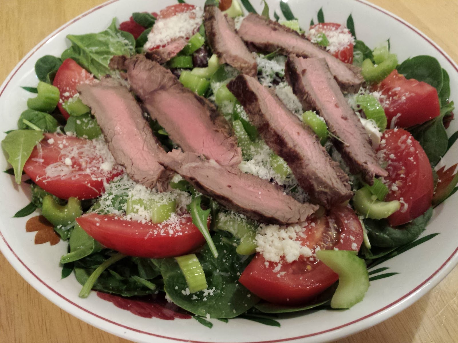 "So what are you making for dinner?" Grilled Steak Spinach Salad
