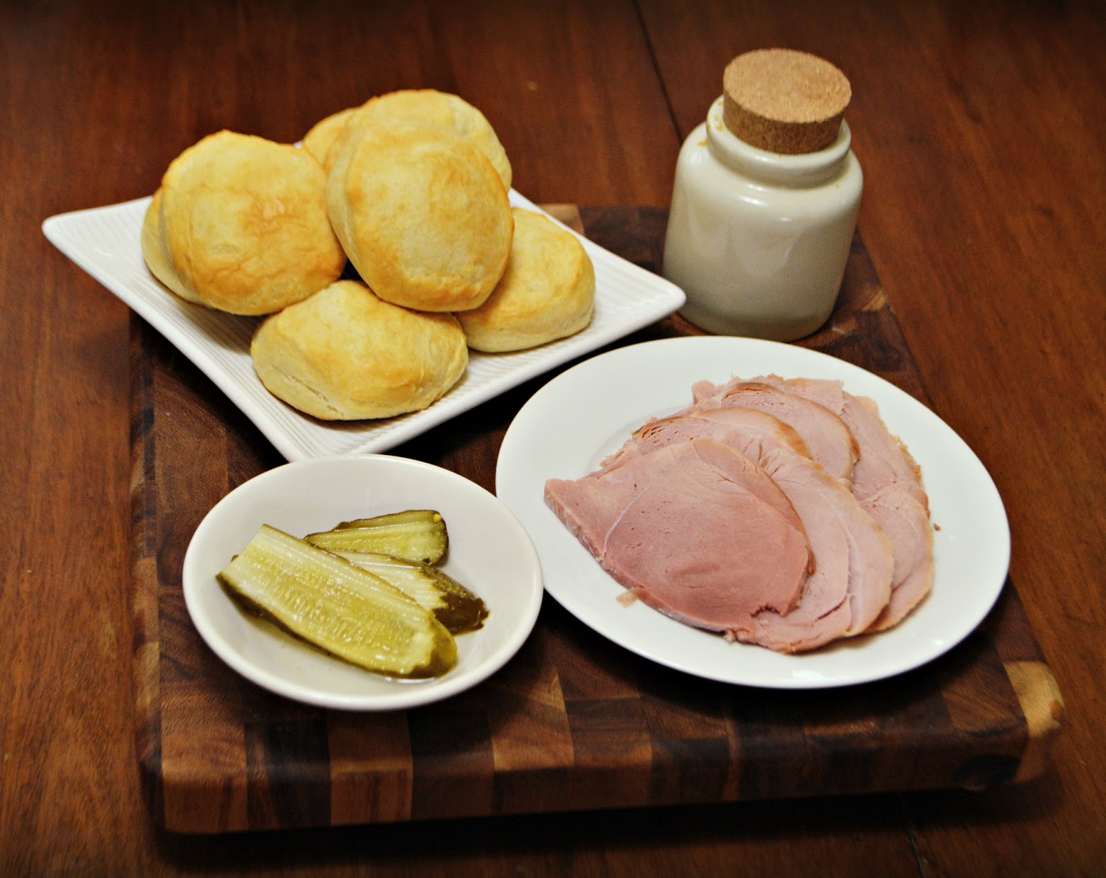 Cooking for Kishore Ham & Biscuit Sandwich w/ Spicy Mustard