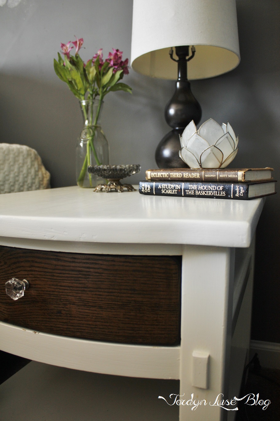 JL Designs Warm Wood & White Night Stands;