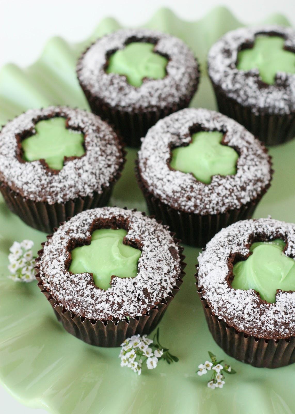 St. Patrick's Day Green Velvet Cupcake Shamrocks Recipe
