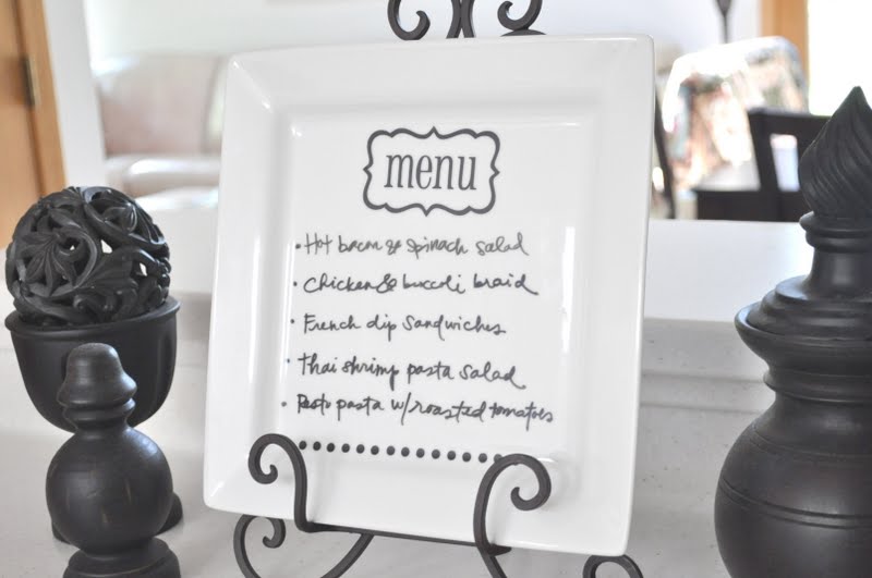 dryerase menu plate {tutorial} Little Birdie Secrets