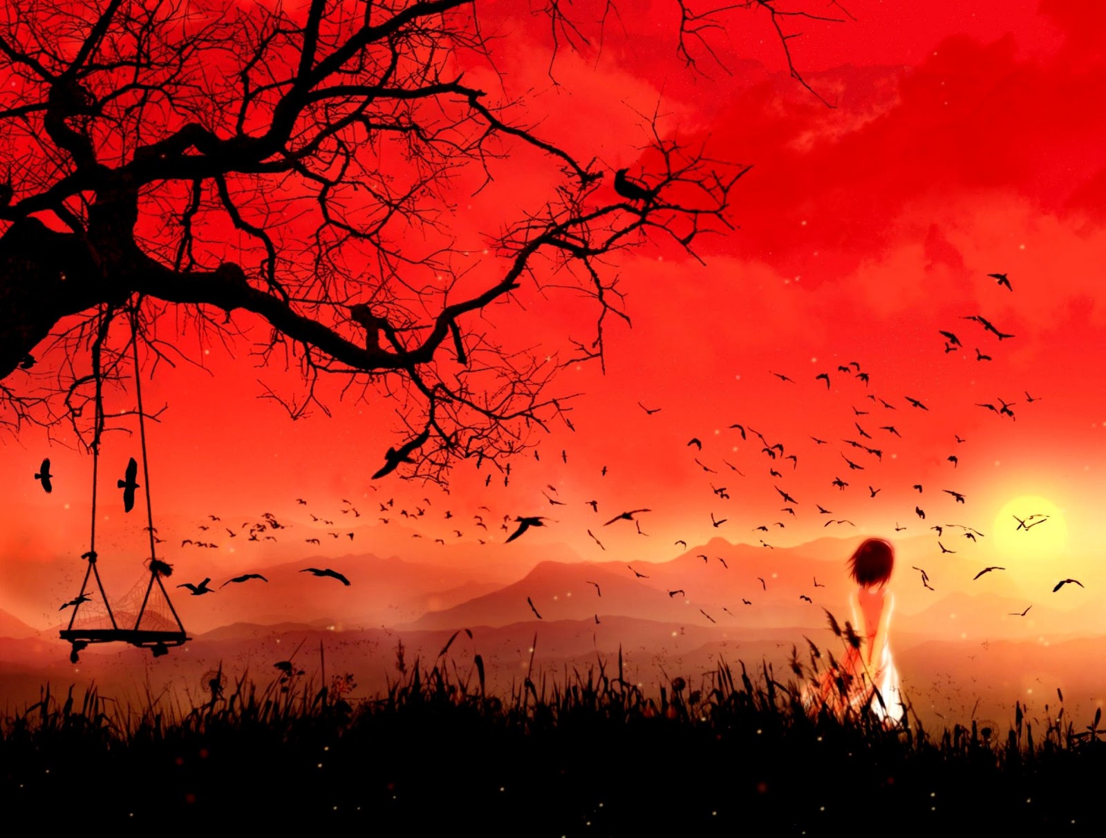 Anime Girl Sunset Anime Girl Sunset