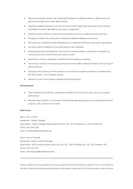custodian resume sles custodian resume sles 28 images solicitation letter 28 custodian resume sles custodian resume sles 28 images solicitation letter 28