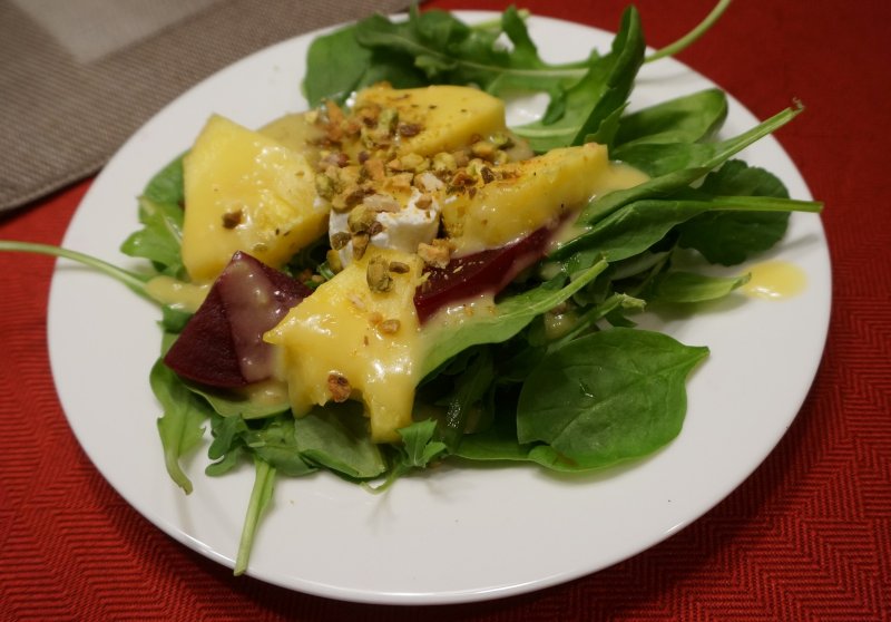 Mennonite Girls Can Cook Beet and Pineapple Salad with Pistachios