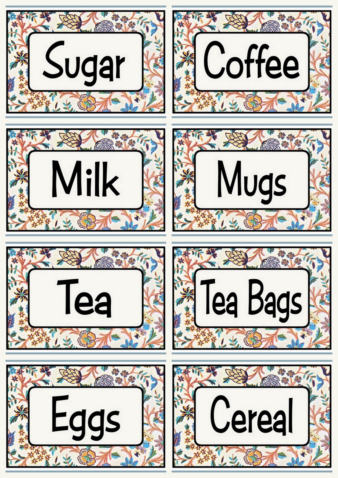 artbyjean vintage indian print full page of kitchen labels