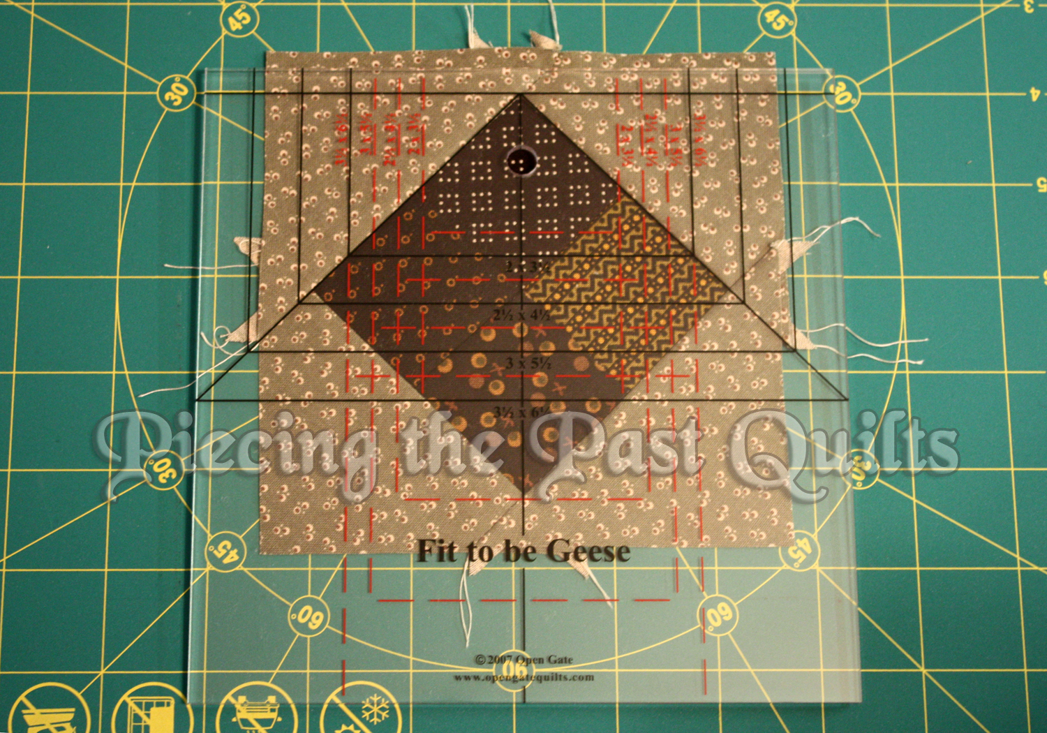 Piecing the Past Quilts How to use the "Fit to be Geese" Ruler for