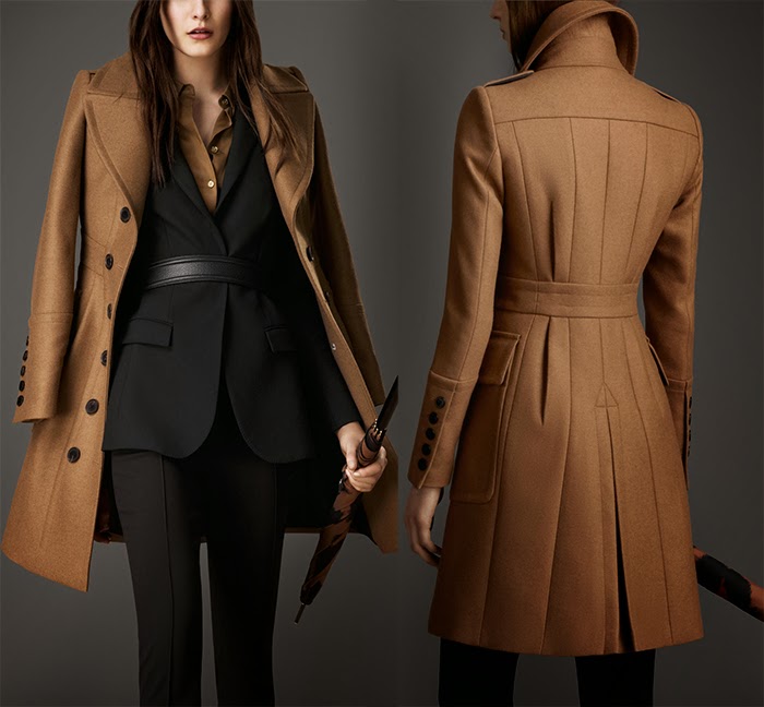 Burberry+Bonded+Wool+Cashmere+Military+C