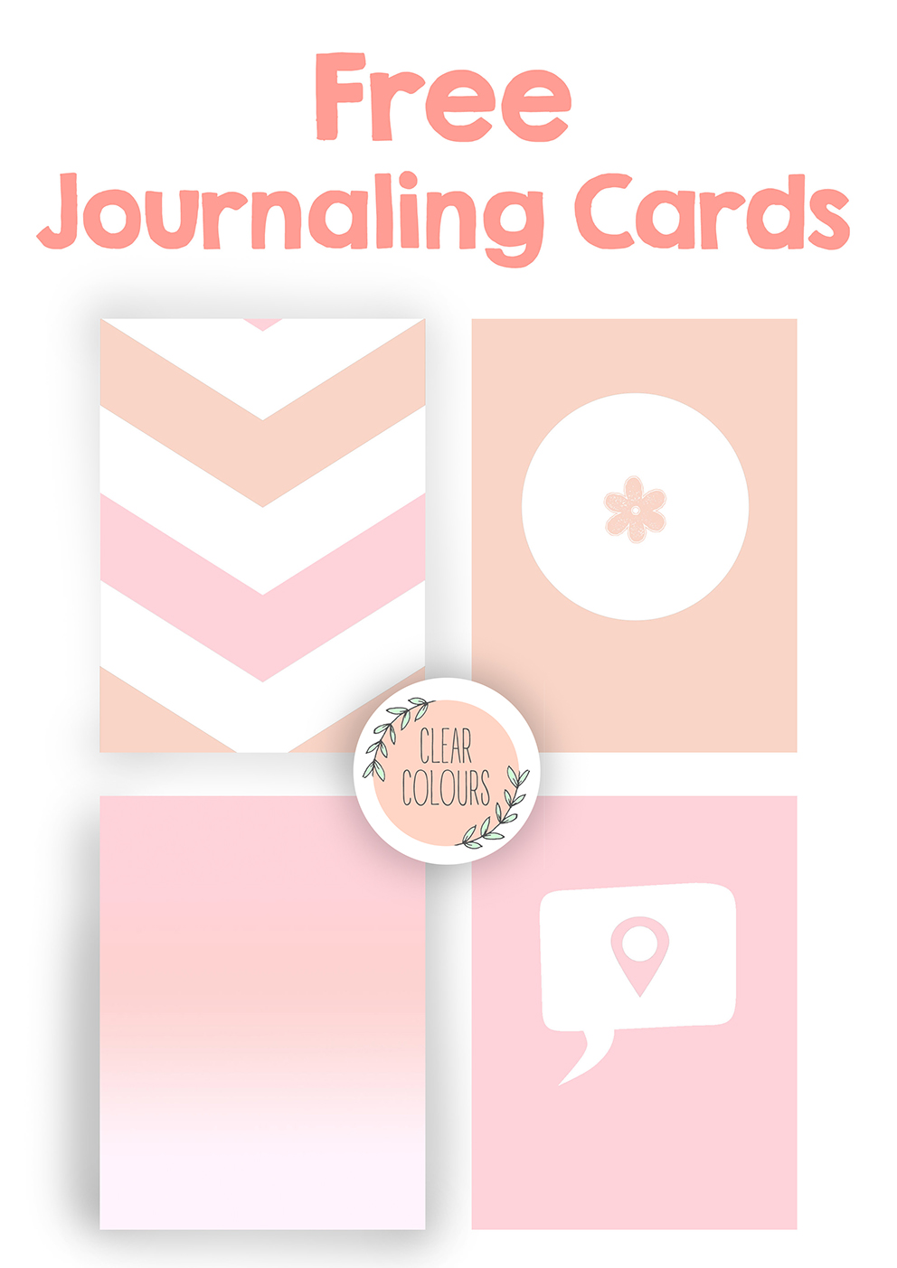 clear colours Free Journaling Cards