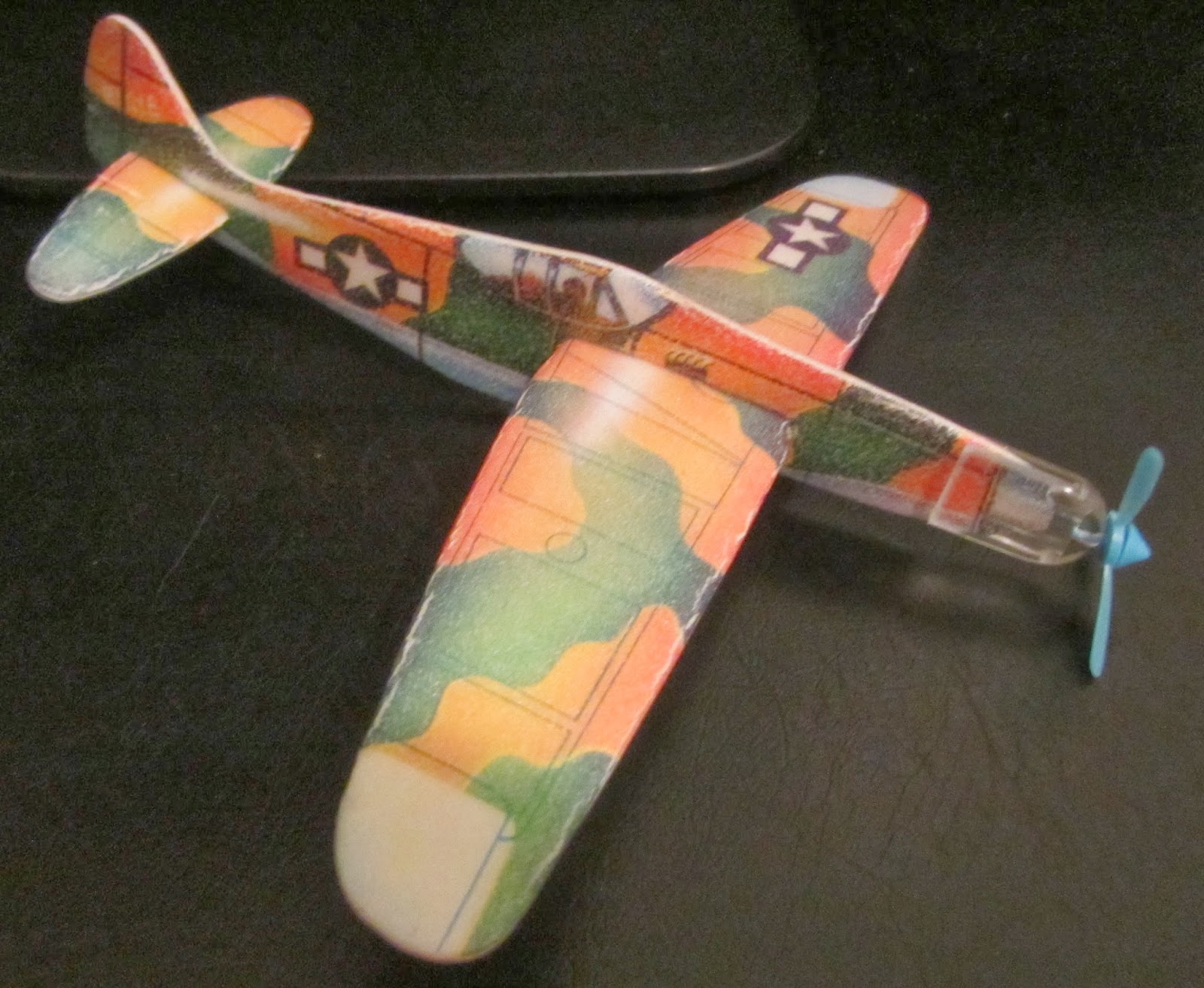 The Styrofoam Glider Squadron Glider with "Power Prop" 4 Airacobra P39