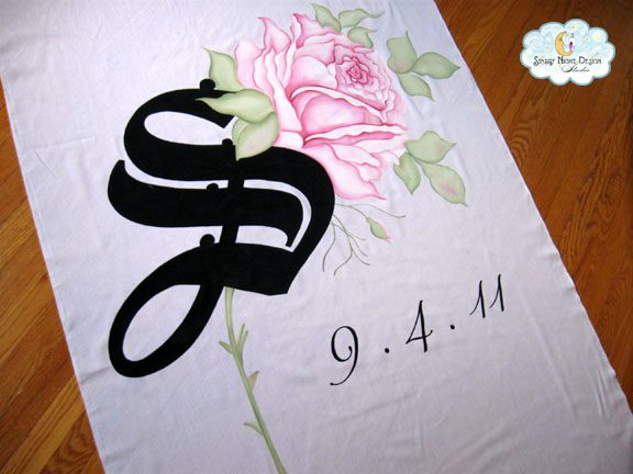 initial in black with a gorgeous fully detailed rose in shades of pink initial in black with a gorgeous fully detailed rose in shades of pink