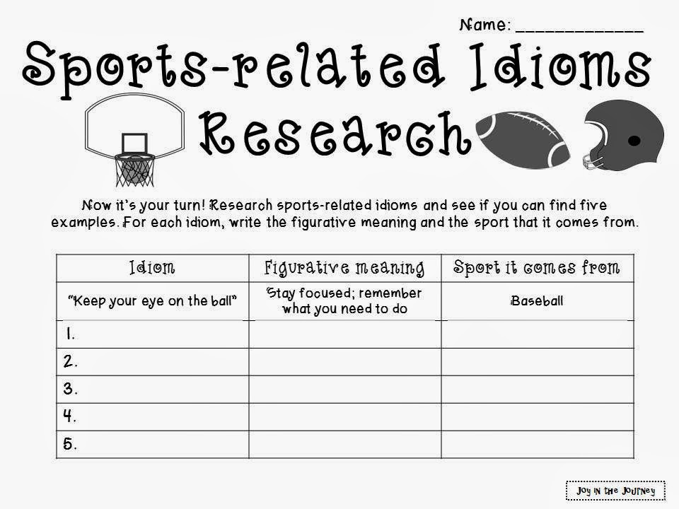 Sports Figurative Language Joy in the Journey